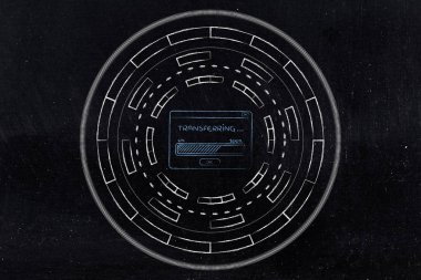 Aktarım tarafından soyut technol çevrili ilerleme çubuğu ile açılır