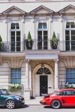 Mayfair, Londra CIT sahip zengin bir bölgede bir sokakta detay