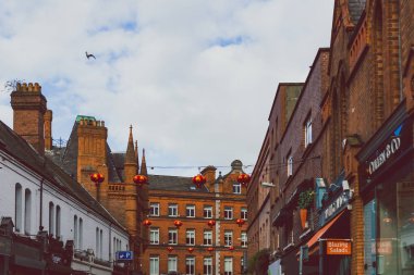 Dublin şehir merkezine yakın t, sokaklarında tarihi binalar