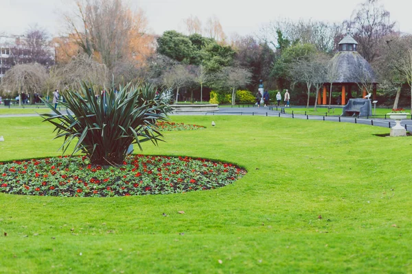 Detail van St. Stephen's Green park in het centrum van de stad Dublin — Stockfoto