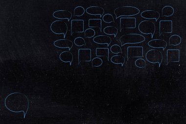 konuşma balonları ve daha büyük bir kenara grup