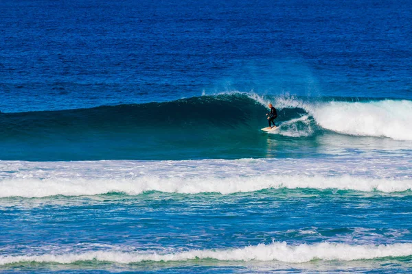 オーストラリア中にシドニーのボンダイビーチで大きな波に乗るサーファー — ストック写真