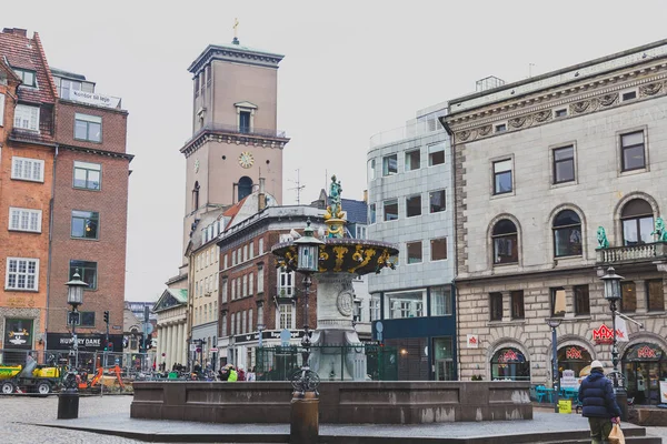 Arquitetura e edifícios das ruas de Copenhague featurin — Fotografia de Stock