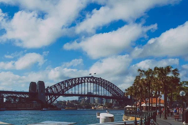 Vue du port de Sydney et de la zone Circular Quay avec l'icône — Photo