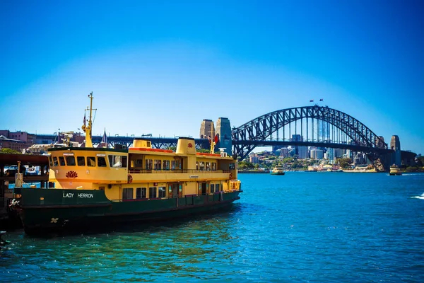 Vue du port de Sydney et de la zone Circular Quay avec l'icône — Photo