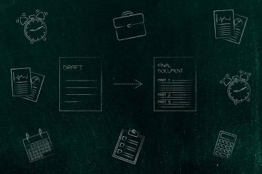 office obj tarafından çevrili ok ile son belge için taslak