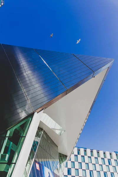 Architectural details of the Bord Gais Theatre and the Marker H — Stock Photo, Image