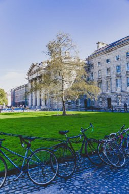 ünlü Trinity college Dublin CI içinde avlu görünümü