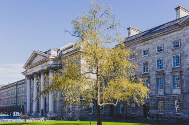 ünlü Trinity college Dublin CI içinde avlu görünümü