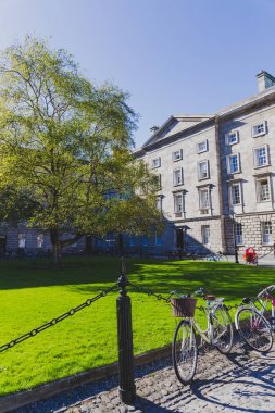 ünlü Trinity college Dublin CI içinde avlu görünümü