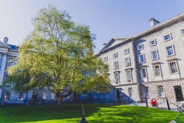 ünlü Trinity college Dublin CI içinde avlu görünümü