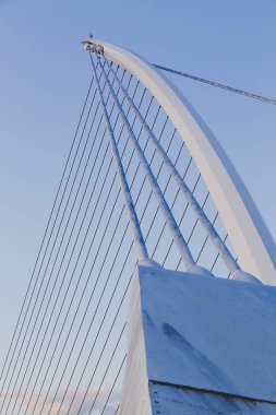 Dublin'in ünlü Samuel Beckett köprü Nehri LIF görünümünü