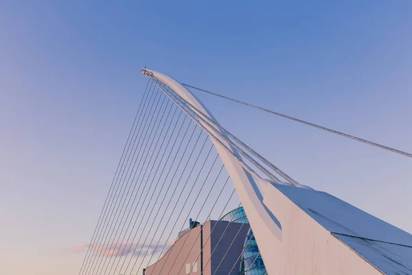 Vue sur le célèbre pont Samuel Beckett de Dublin sur le Lif — Photo