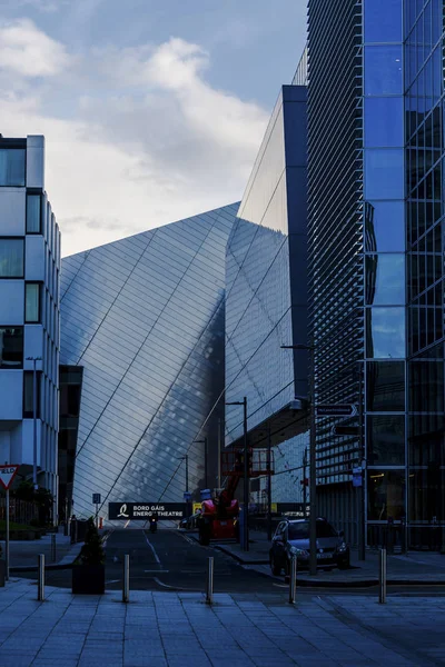 Dublin Irlanda Mayo 2018 Grand Canal Dock Street View Bord — Foto de Stock