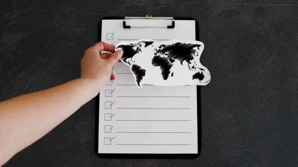 Global Business Communication Conceptual Video Hand Placing World Map Email — Stok video