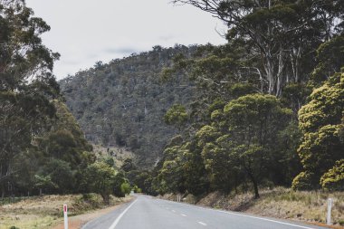 Avustralya kırsal yol manzarası boş Ro ile arabadan