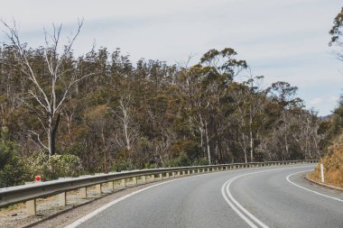 Avustralya kırsal yol manzarası boş Ro ile arabadan