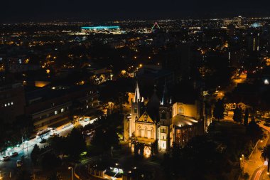 Perth city CBD by night from above
