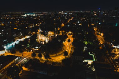 Perth city CBD by night from above