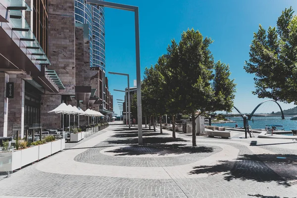 Detail van Elizabeth Quay, Perth 's nieuw gebouwde moderne haven zijn — Stockfoto