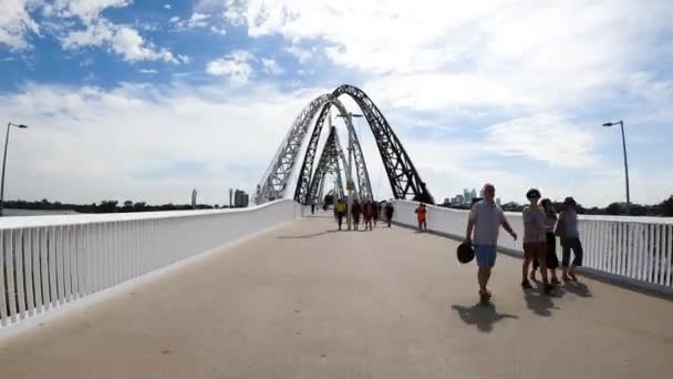 Perth Western Østrig December 2019 Hyperlaps Langs Matagarup Bridge Swan – Stock-video