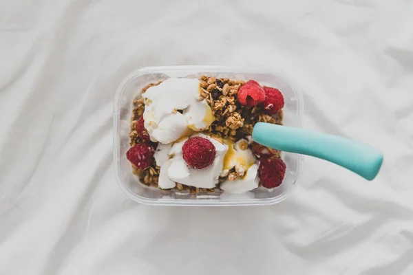 healthy breakfast options on the go, berry granola and plant-bas