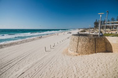 view of Scarborough beach near Perth on a sunny and warm summer  clipart
