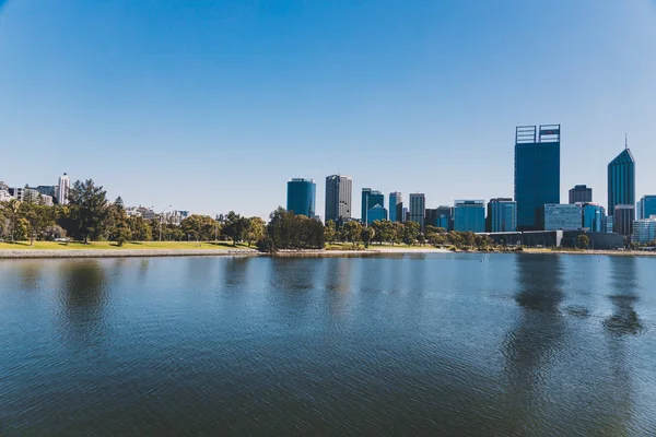 View of Elizabeth Quay in Perth from the water, a newly built ha — Stock Photo, Image