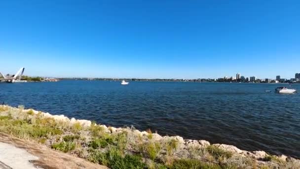 Perth Australië December 2019 Zicht Elizabeth Quay Perth Van Een — Stockvideo