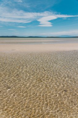 Tazmanya, Avustralya 'da kumsallı Dunalley Plajı manzarası