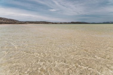 Tazmanya, Avustralya 'da kumsallı Dunalley Plajı manzarası