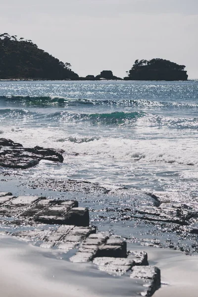 View of the Tessalated Pavement in Eaglehack Neck in the Tasman — 스톡 사진