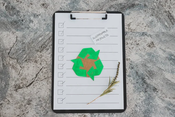 Taking action for the environment, clipboard with to do list tic — Stock Photo, Image