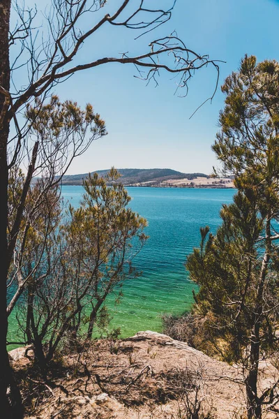 Pemandangan Tasmania Liar Dan Air Pirus Murni Dari Sungai Derwent — Stok Foto