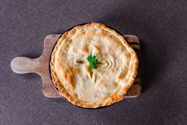 Recettes Alimentaires Saines Base Plantes Tarte Berger Végétalien Aux Lentilles — Photo