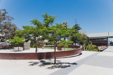 PERTH, WESTERN AUSTRALIA - December 24th, 2019: detail of Barrack Square, an iconic location in Perth CBD where the Bell Tower is located