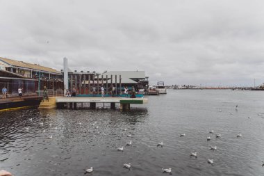 PERTH, WESTERN AUSTRALIA - December 29th, 2019: detail of the harbour in Fremantle, a cool and popular location among young people near Perth