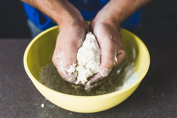 Concepto Comida Casera Saludable Preparando Hierbas Caseras Pan Sésamo Haciendo —  Fotos de Stock