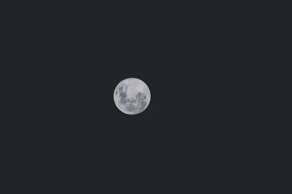 Telephoto Shot Full Super Moon Night Sky Gently Faded Tones — Stok Foto