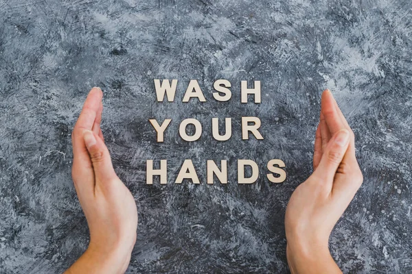 keep clean to fight bacteria and viruses, hand surrounding text Wash your Hands