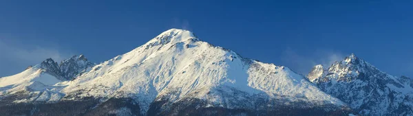 Verschneite Gipfel unter blauem Himmel — Stockfoto