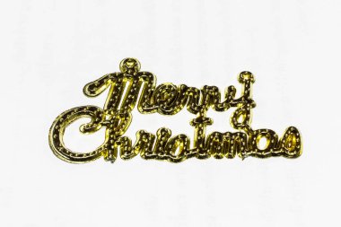 Beyaz arka plan üzerinde neşeli Noel kelime