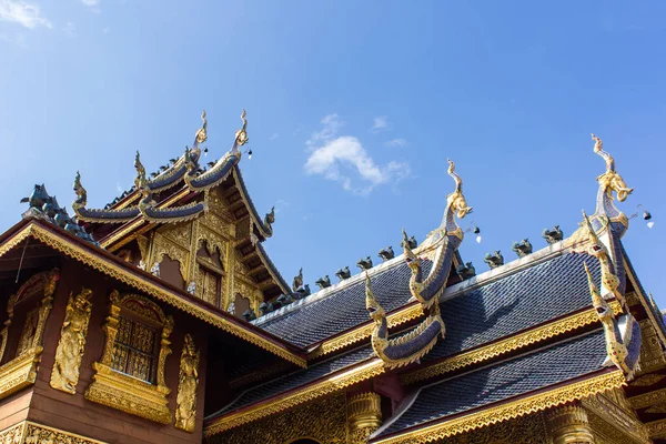 Cappella in legno a Wat Ban Den, Chiangmai Thailandia — Foto Stock