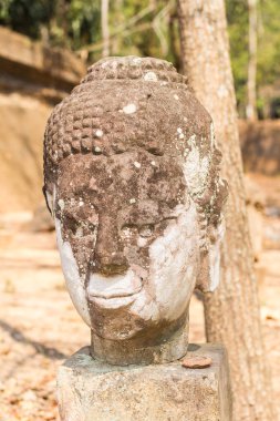 Wat Umong, Chiang Mai Tayland eski kafa Buda heykeli