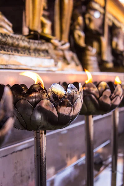 Candle in Wat Phar That Doi Suthep , Thai temple in Chiangmai Thailand — Stock Photo, Image