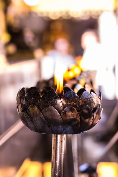 Candle in Wat Phar That Doi Suthepb, Thai temple in Chiangmai Thailand — Stock Photo, Image