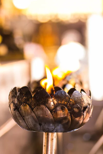 Candle in Wat Phar That Doi Suthepb, Thai temple in Chiangmai — Stock Photo, Image