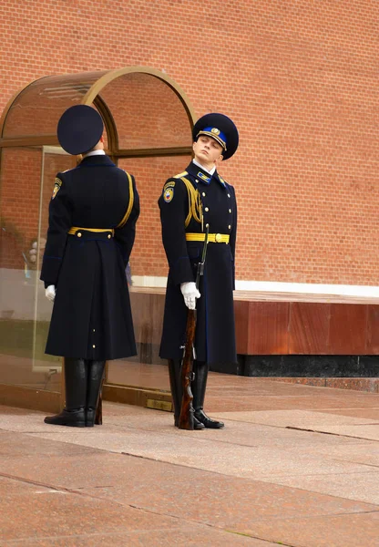 Rússia Guarda Honra Praça Vermelha Kremlin — Fotografia de Stock