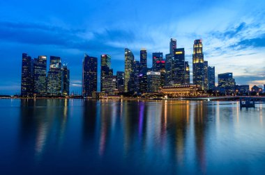 SINGAPORE - NOVEMBER 24, 2016: Downtown Urban landscape of Singa clipart