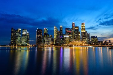 SINGAPORE - NOVEMBER 24, 2016: Downtown Urban landscape of Singa clipart